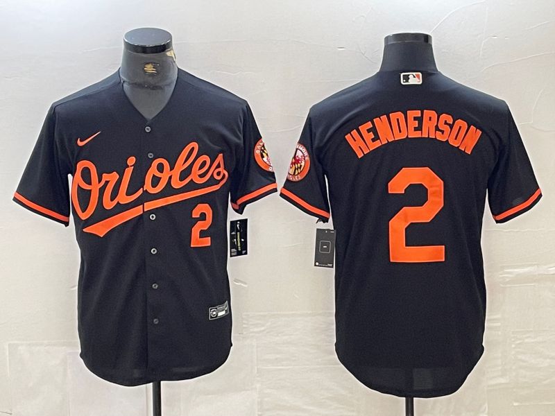 Men Baltimore Orioles 2 Henderson Black 2024 Nike Game MLB Jersey style 1